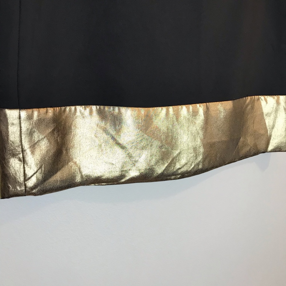 NEW Express Black Mini Skirt Gold Lamé Band 4 S - Picture 3 of 6